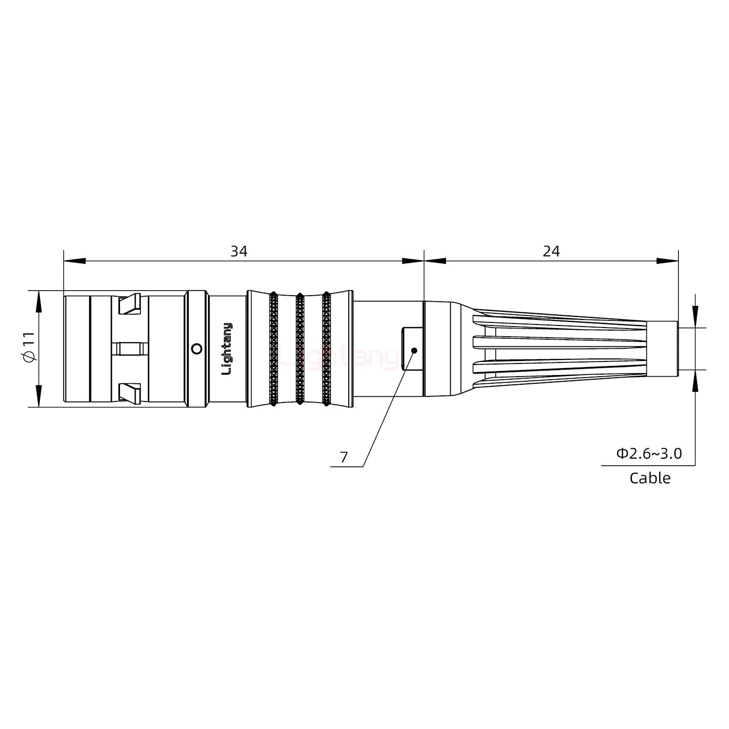 FGG.0K.003.CLAC30Z推拉自鎖帶護套直式插頭